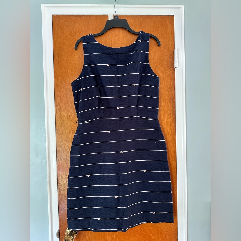 The Limited Navy and Cream Striped Midi Dress